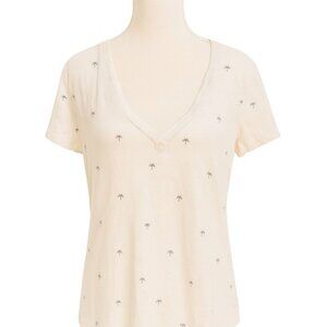 Splendid Palm Tree Print V-Neck Tee Size Medium